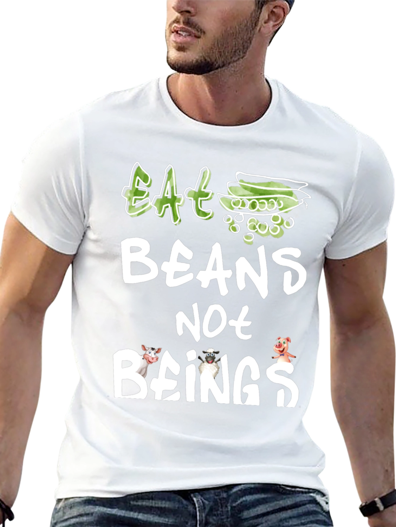 Eat Beans Not Beings Vegan T-Shirt