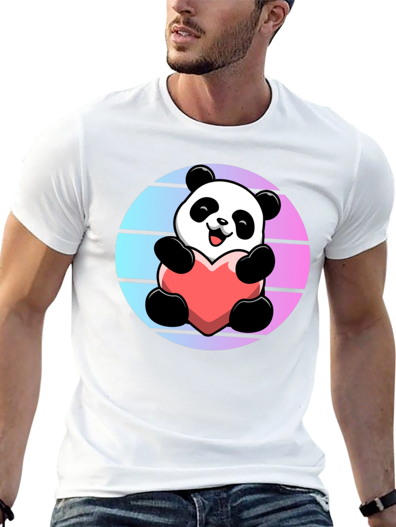 Panda Heart Graphic Tee - Cute Unisex T-Shirt