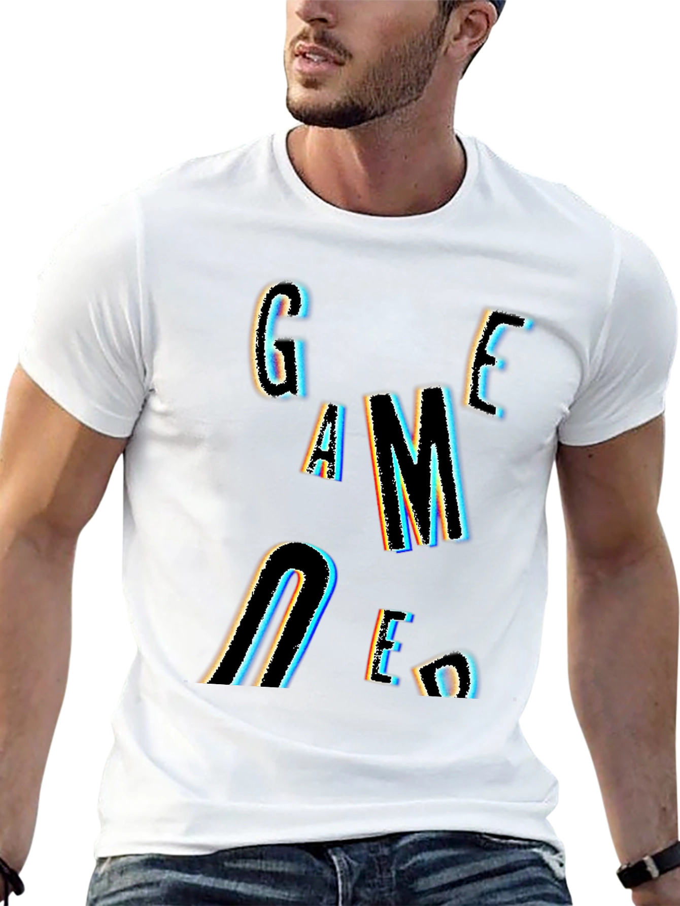 Game Over Graphic Print Black T-Shirt