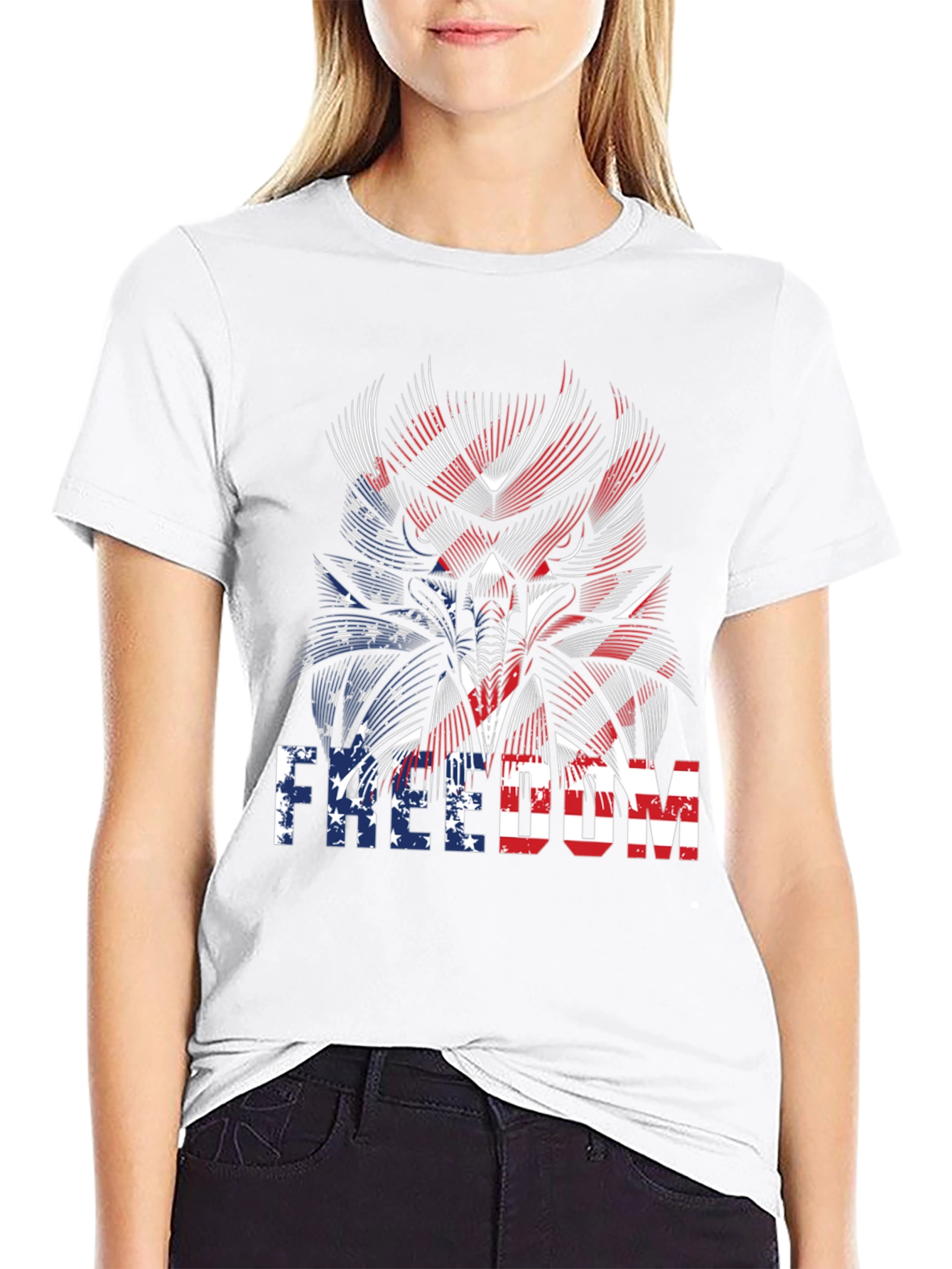 Freedom American Flag Graphic T-Shirt