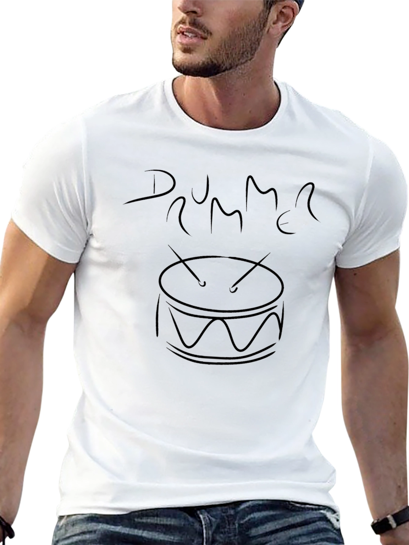 Drummer Black T-Shirt - Music Lover Tee