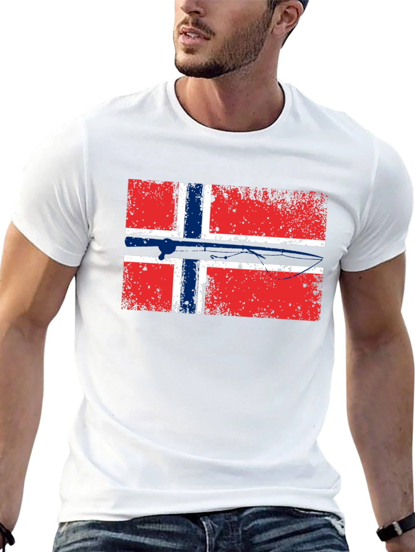 Norway Flag T-Shirt - Distressed Graphic Tee