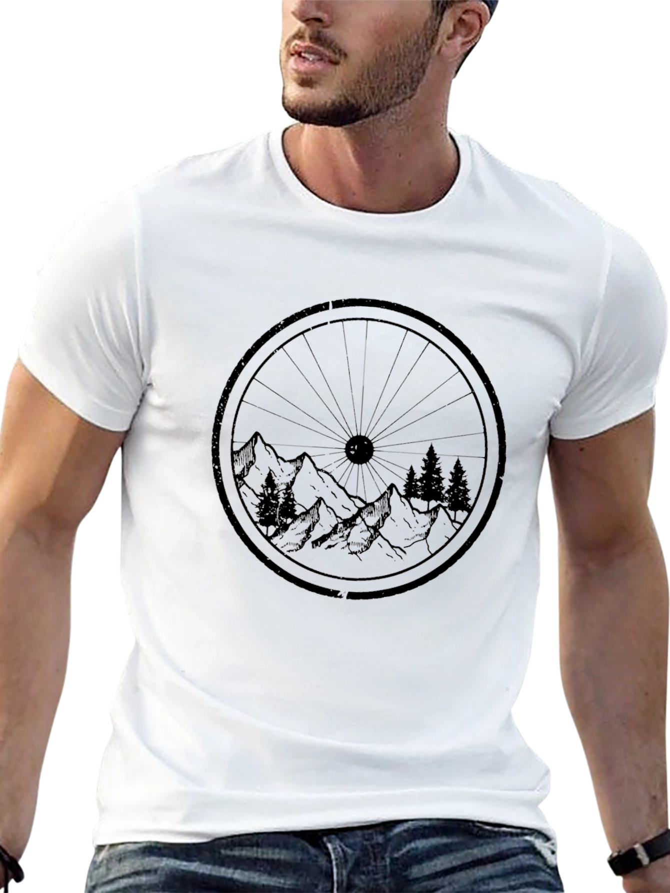 Mountain Bike Wheel Graphic T-Shirt