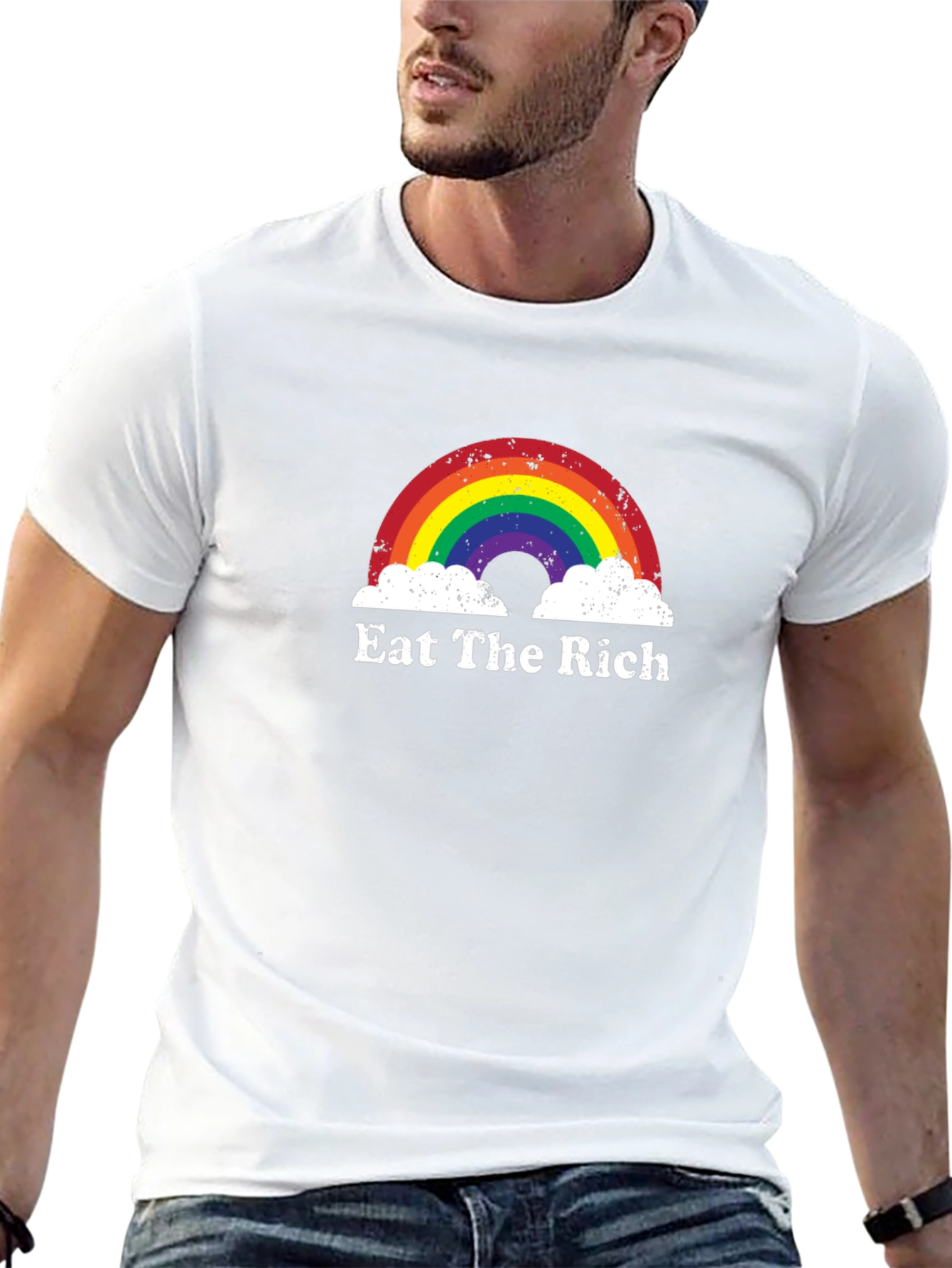 Eat The Rich Rainbow Graphic T-Shirt