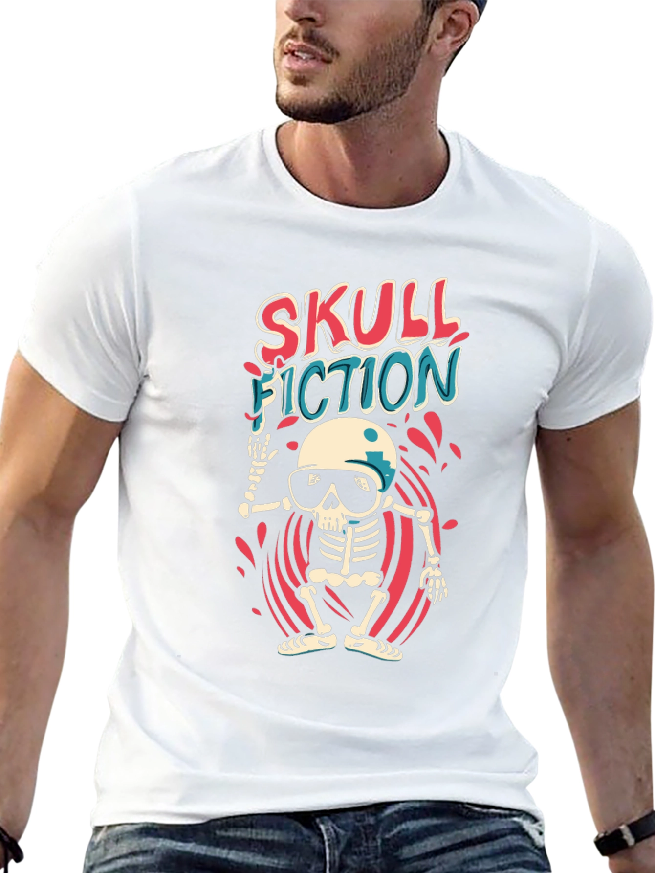 Skull Fiction Graphic Tee - Black