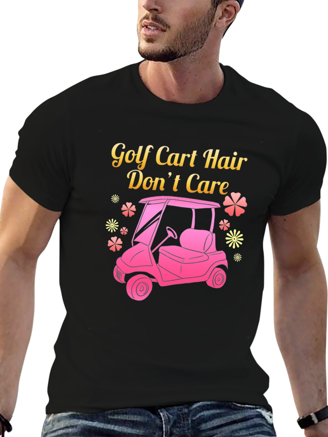Golf Cart Hair Dont Care Tee