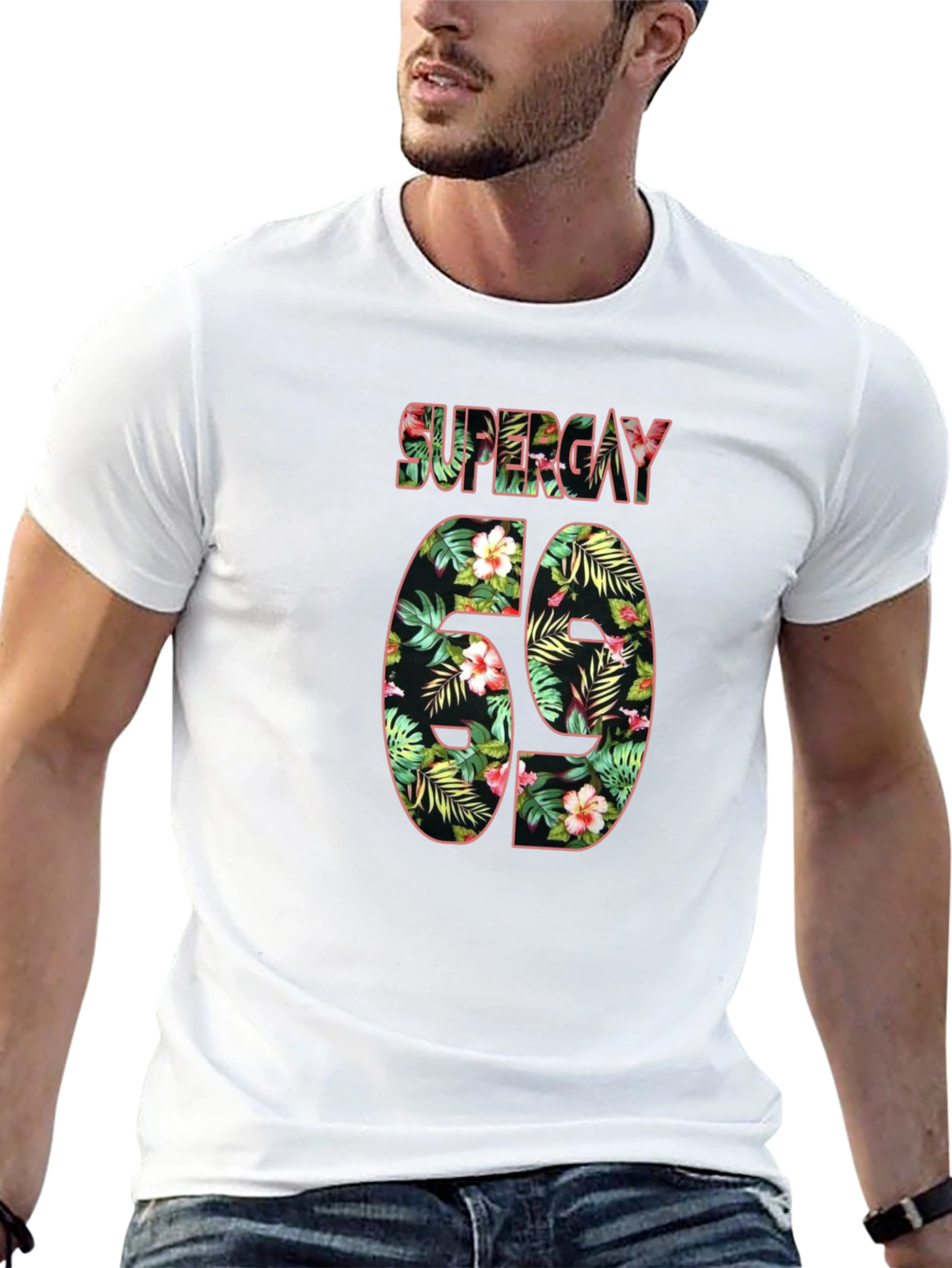 Supergay Floral Print Black T-Shirt
