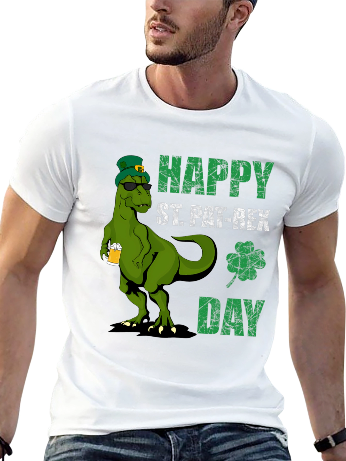 St. Pat-Rex Day T-Shirt - Funny Dinosaur Tee