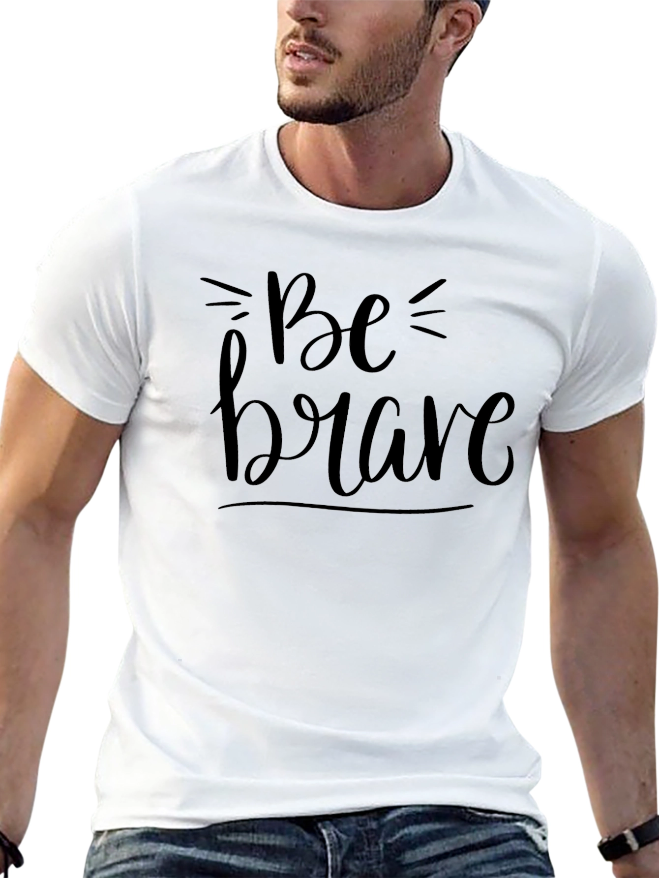 Be Brave Black Graphic Tee - Stylish Motivational T-Shirt