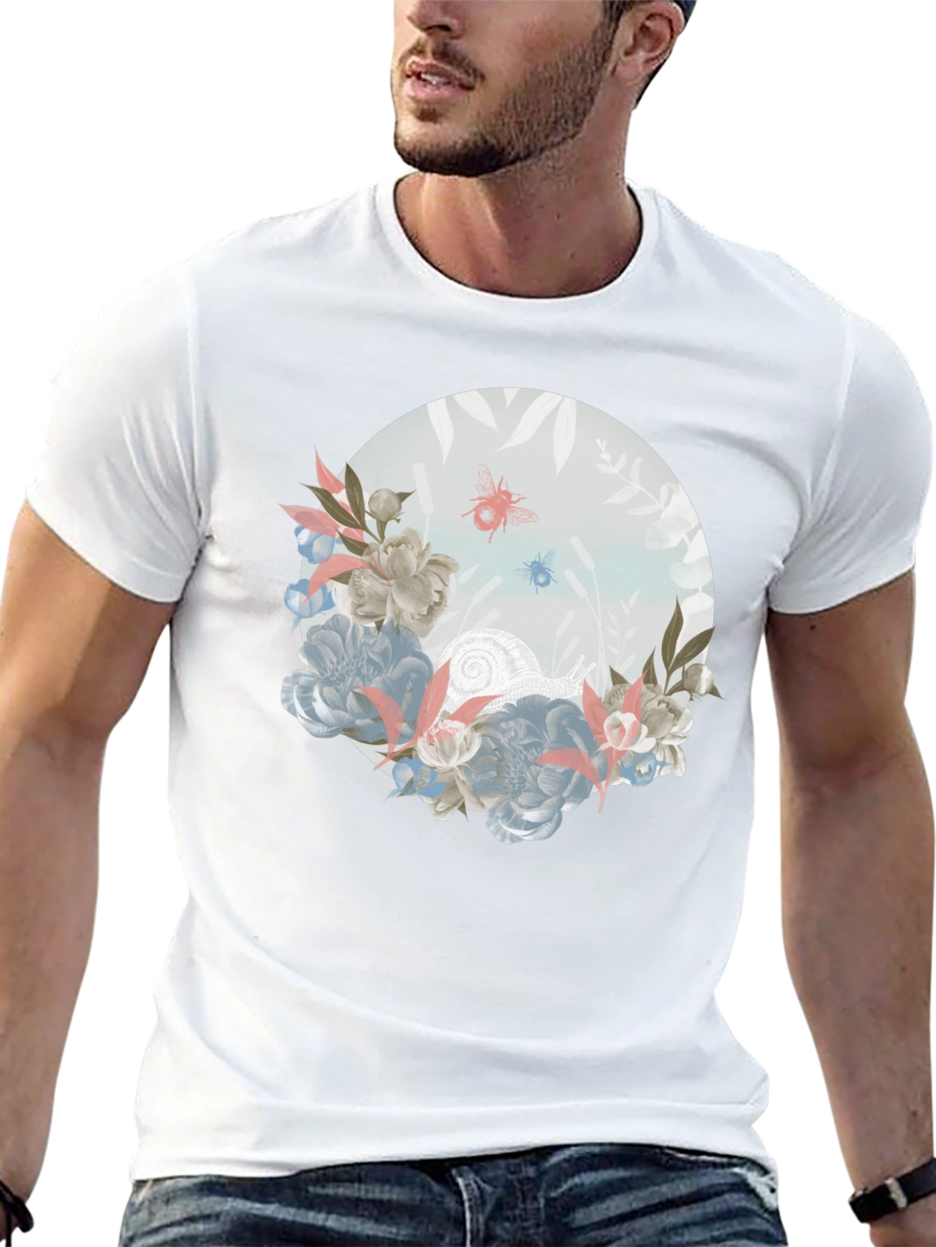 Floral Insect Graphic T-Shirt