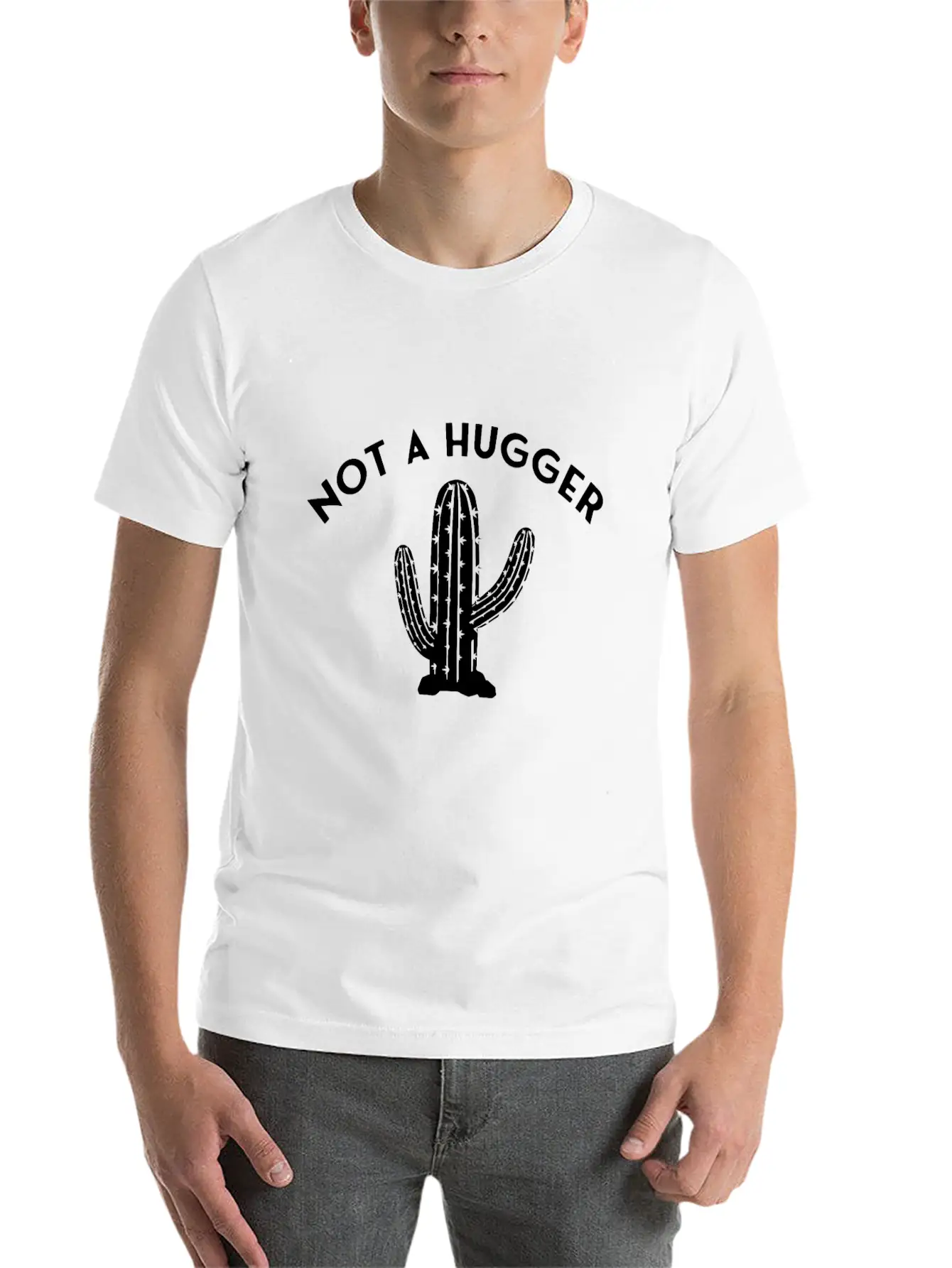 Not A Hugger Cactus Unisex Casual T-Shirt – Clean Design For Daily Comfort