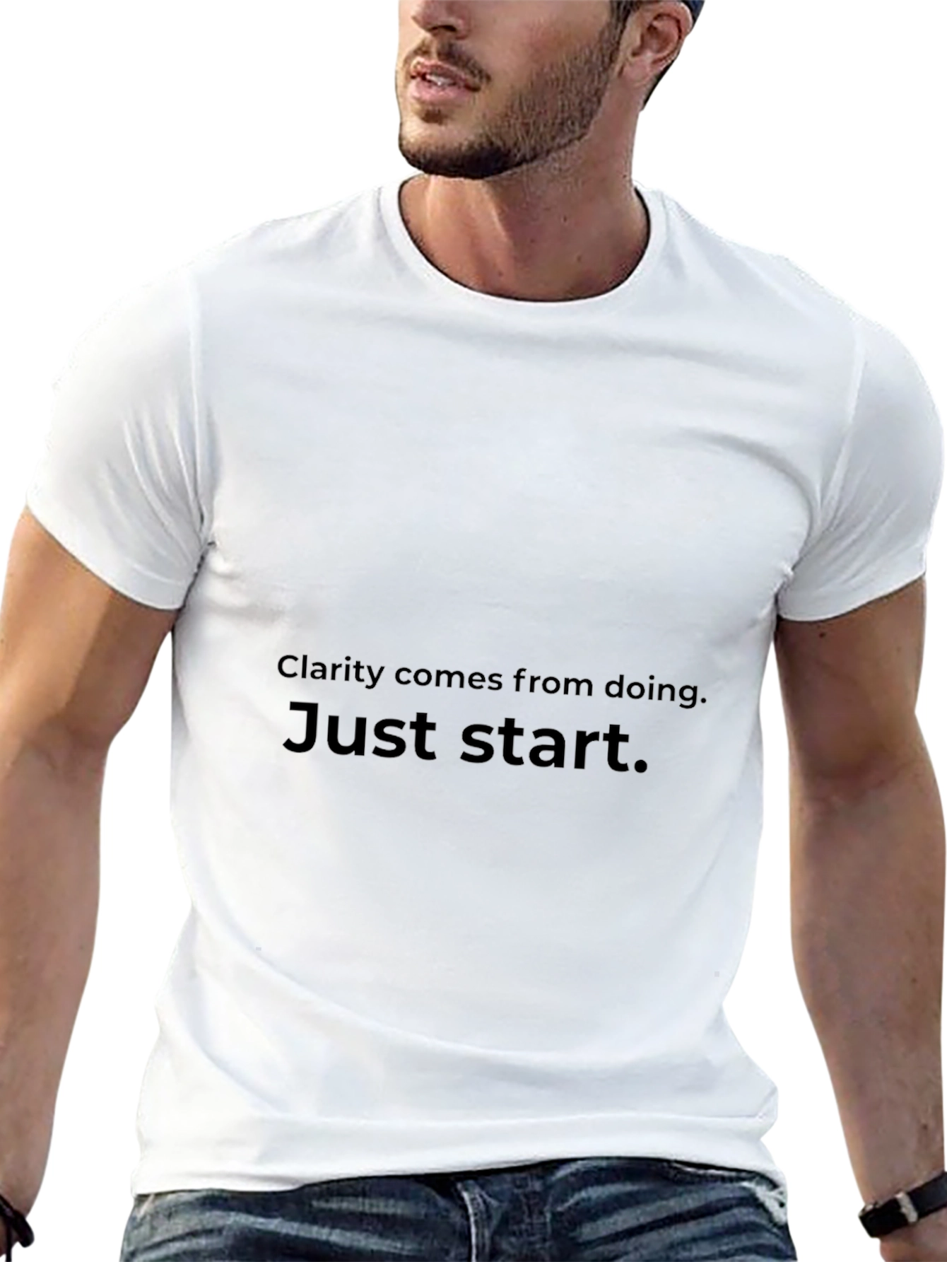 Inspirational T-Shirt - Clarity Comes From Doing Just Start