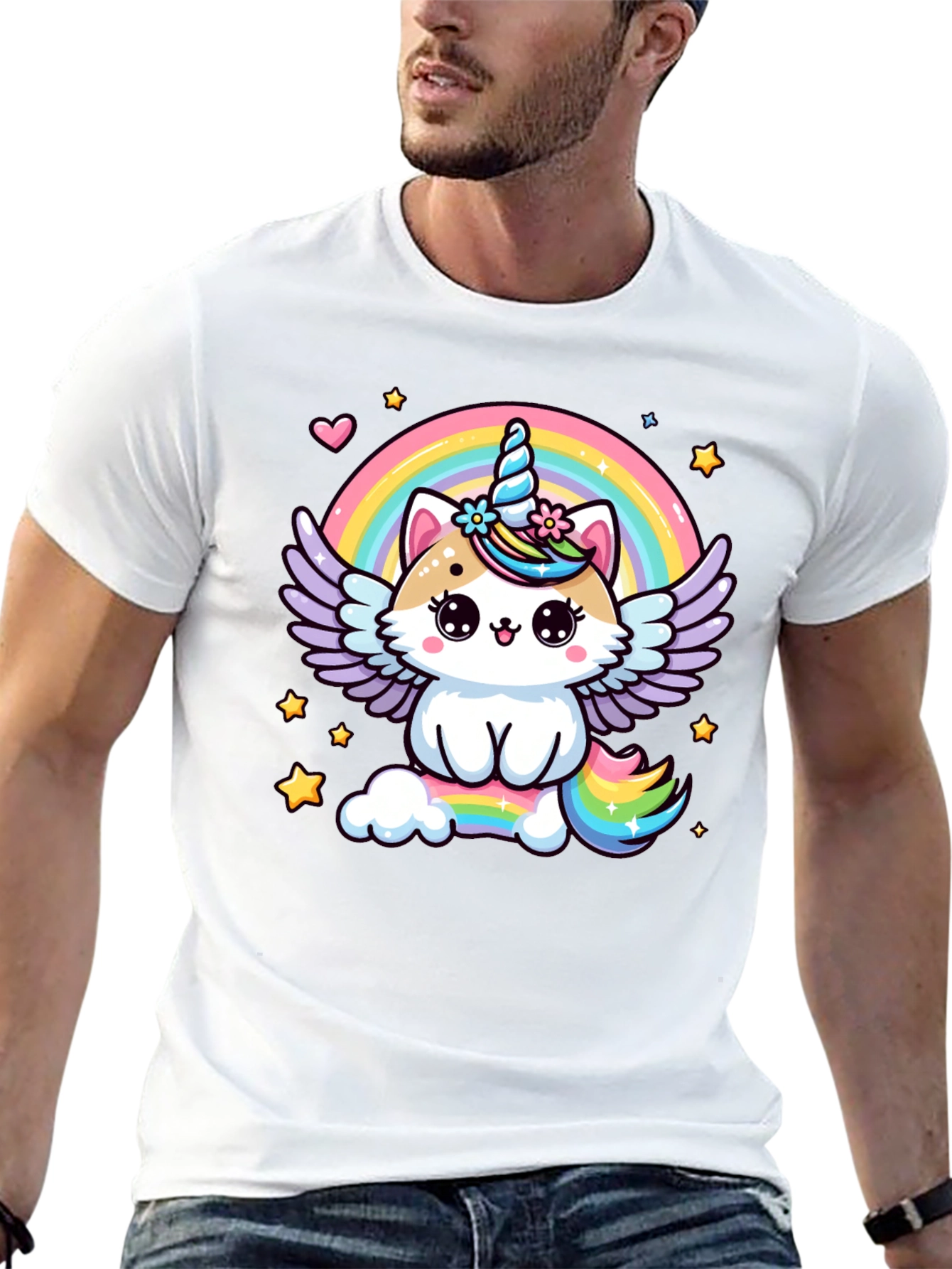 Unicorn Cat Rainbow T-Shirt