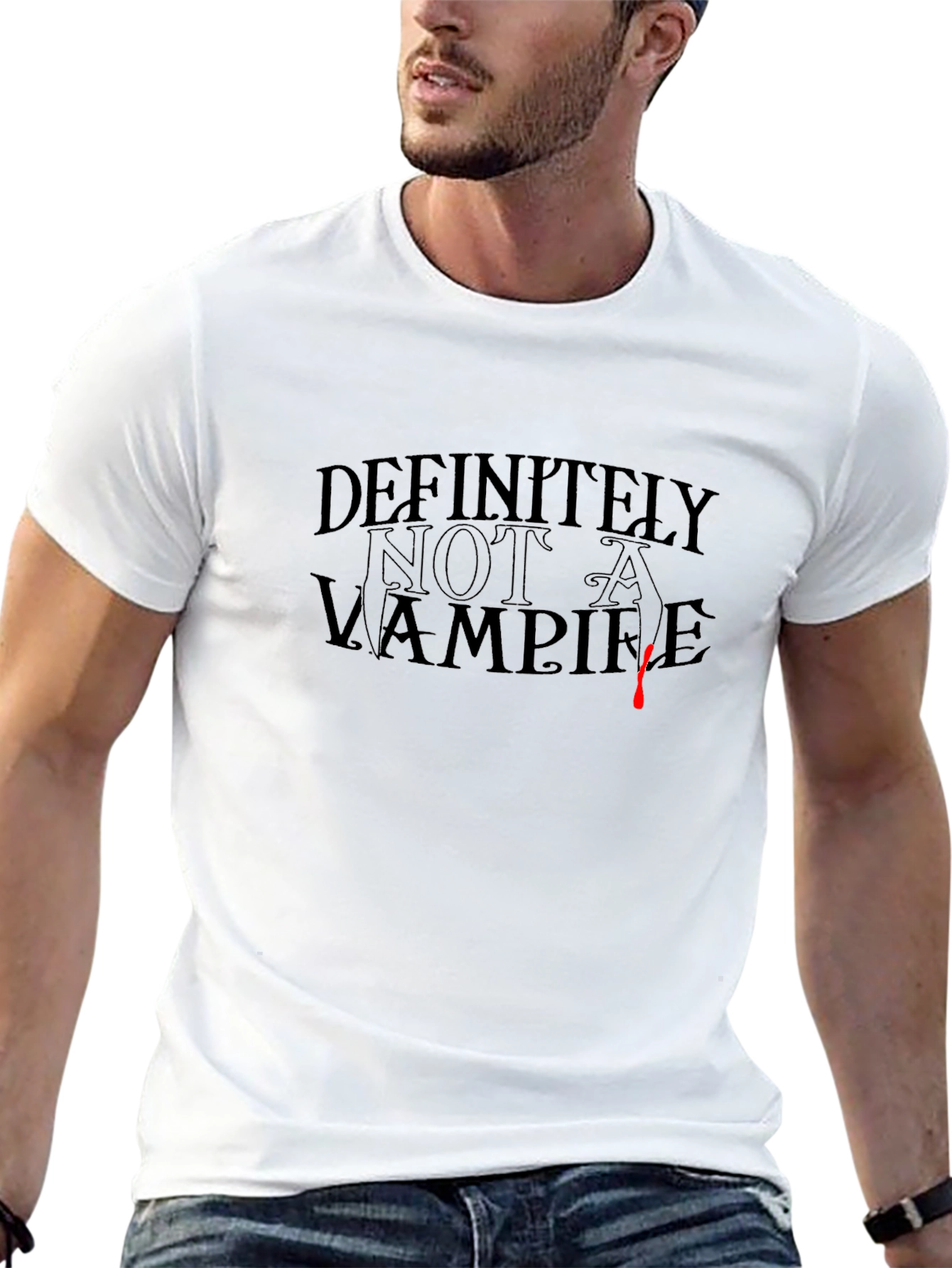 Definitely Not a Vampire - Novelty Graphic T-Shirt