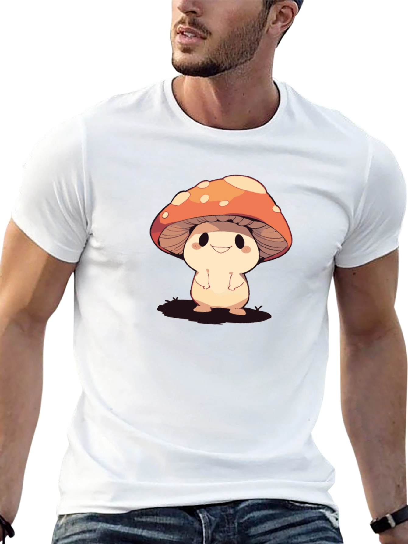 Cute Mushroom Cartoon Graphic Tee