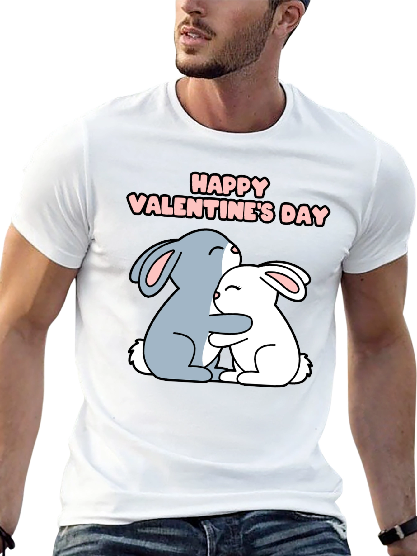 Happy Valentines Day Bunny Hug T-Shirt
