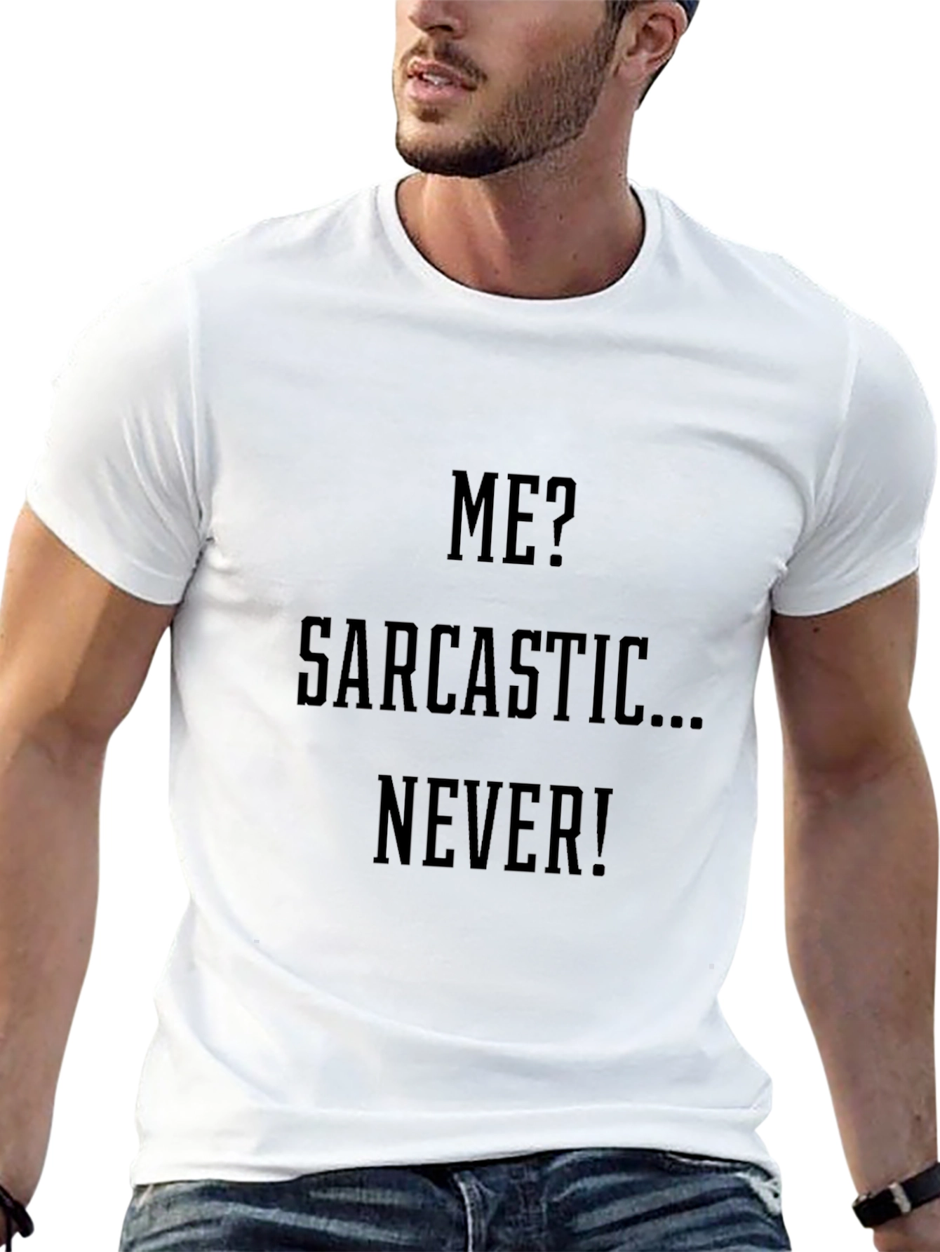 Sarcastic Never Black Graphic T-Shirt