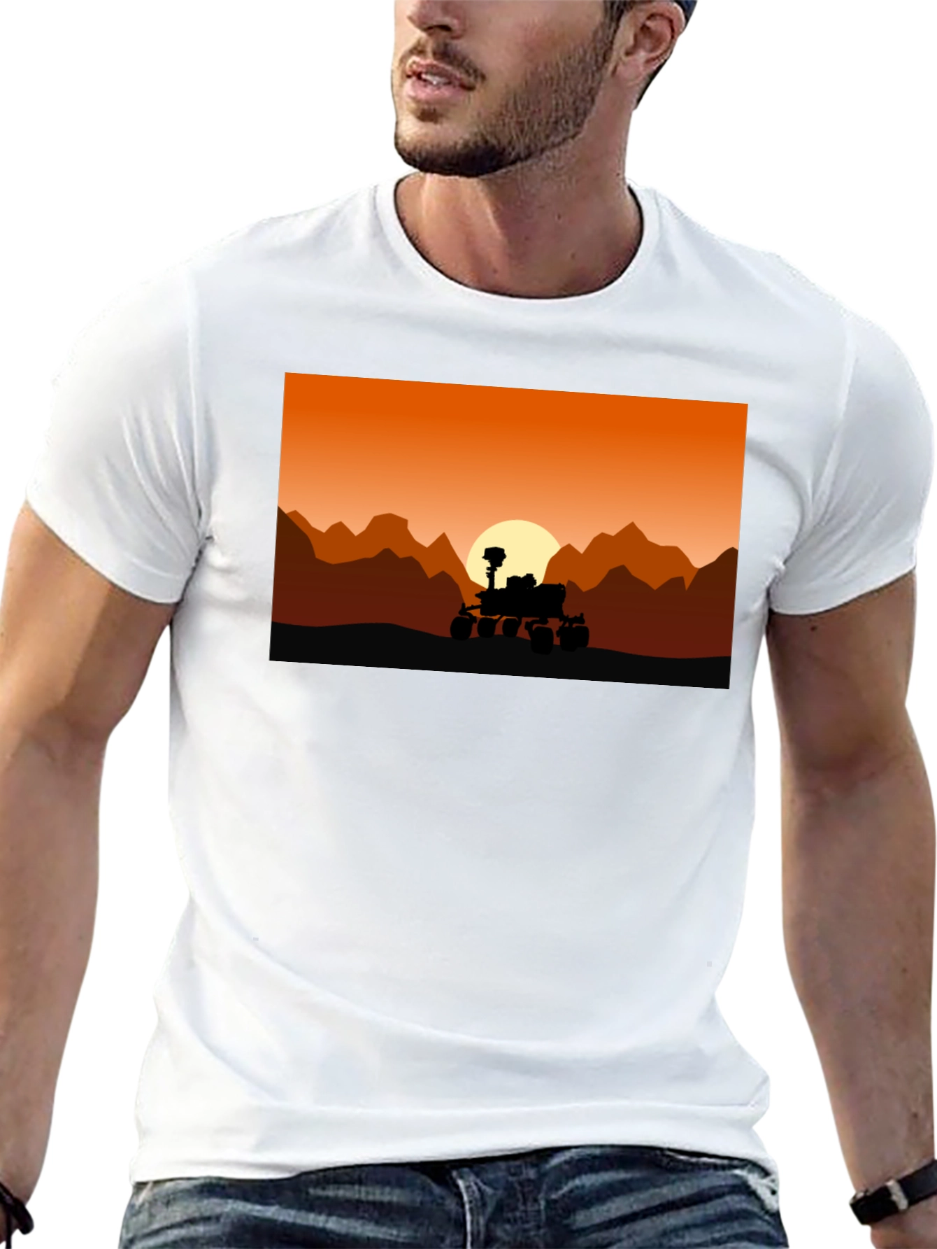 Mars Rover Silhouette T-Shirt - Space Exploration Tee