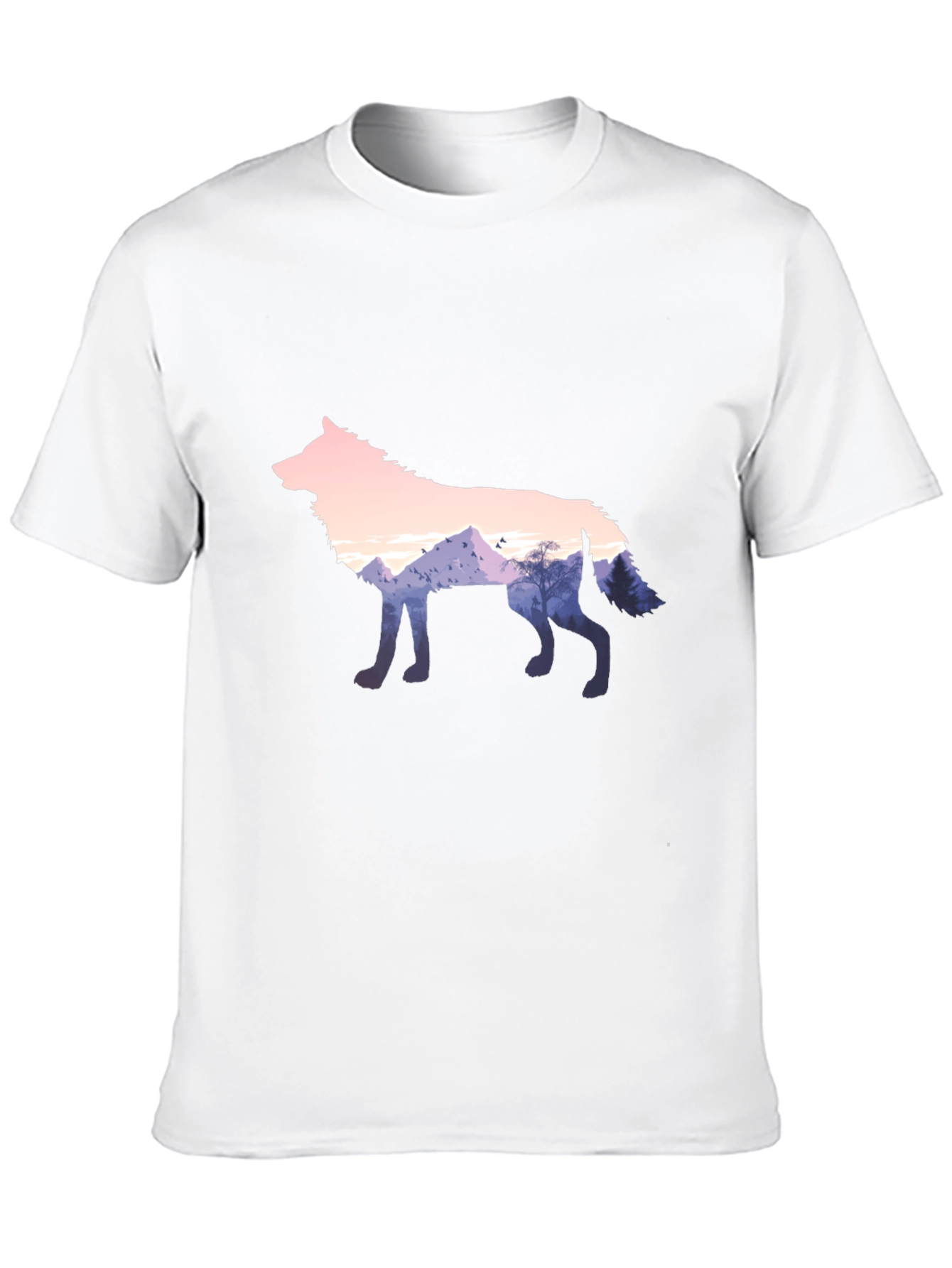 Wolf Silhouette Graphic Black T-Shirt