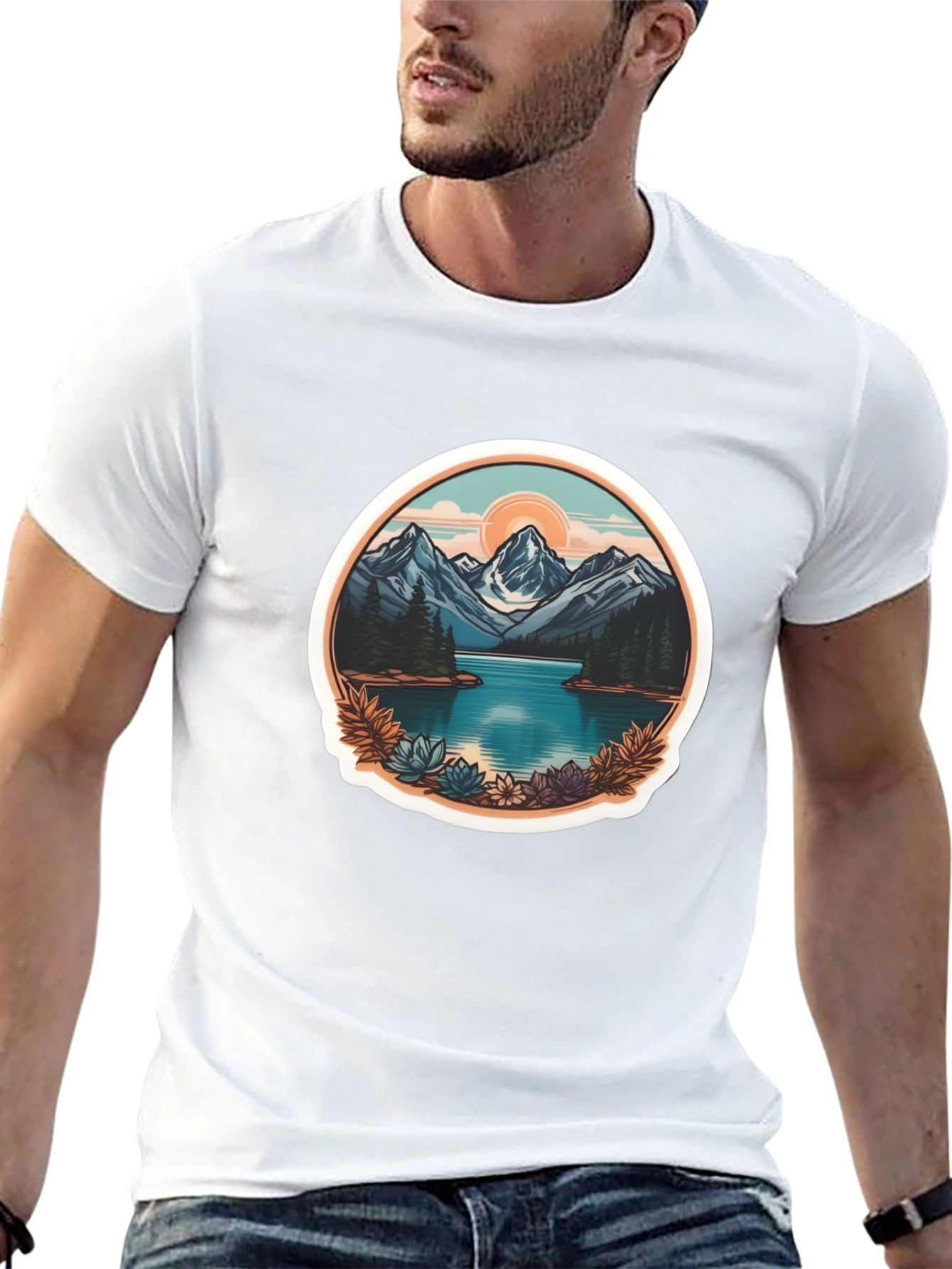 Mountain Lake Graphic Tee - Nature Adventure Shirt