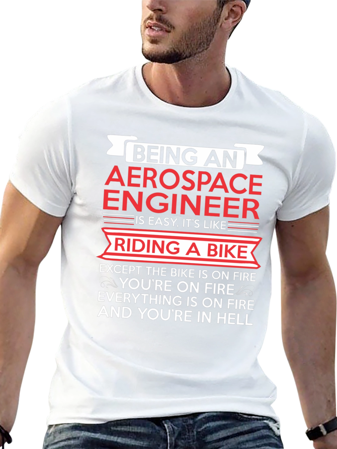 Aerospace Engineer Bike On Fire T-Shirt