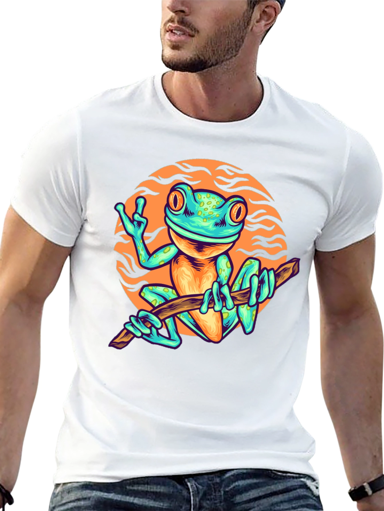Funky Frog Graphic Tee - Cool Cartoon Style