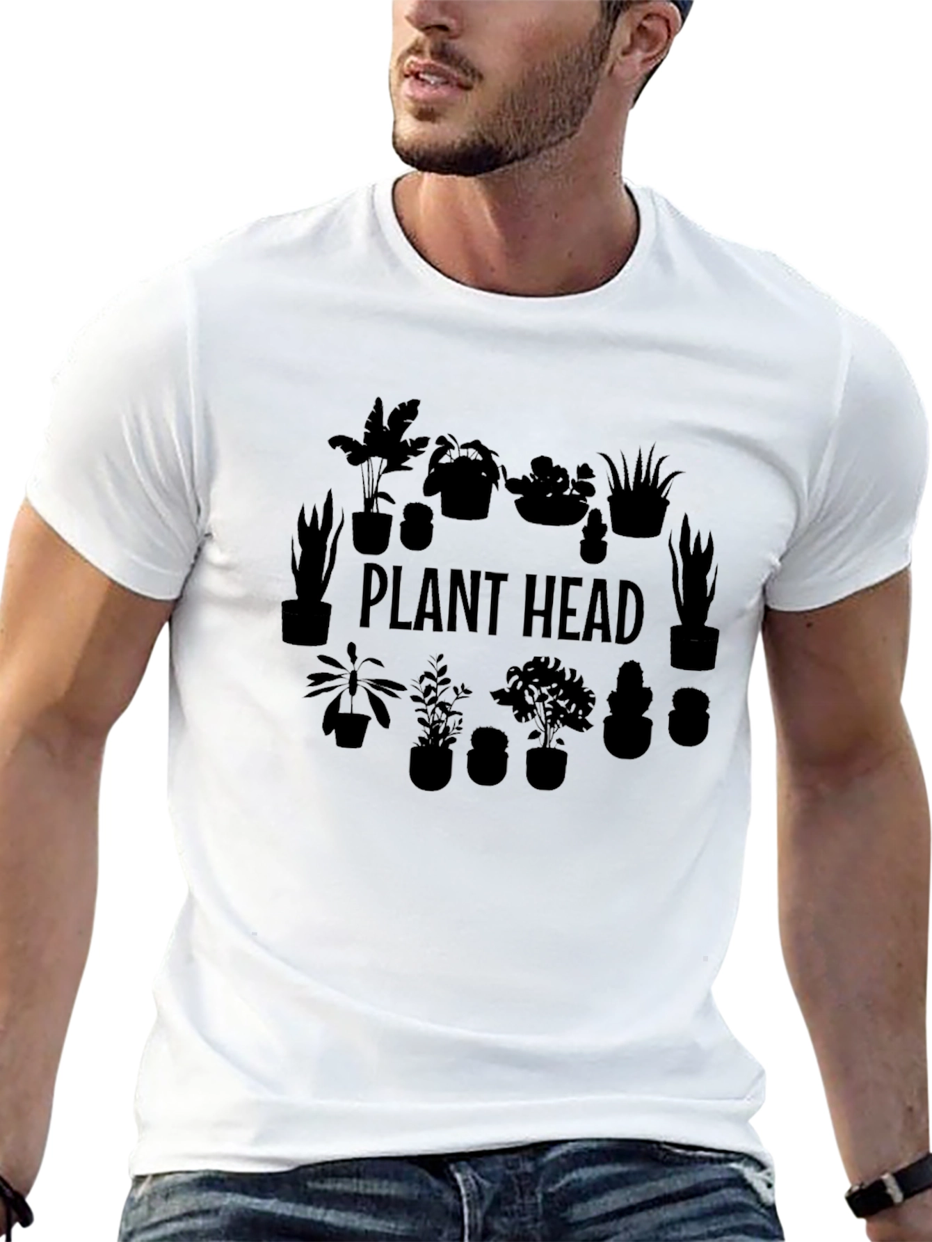 Plant Head Graphic Tee - Black Unisex T-Shirt