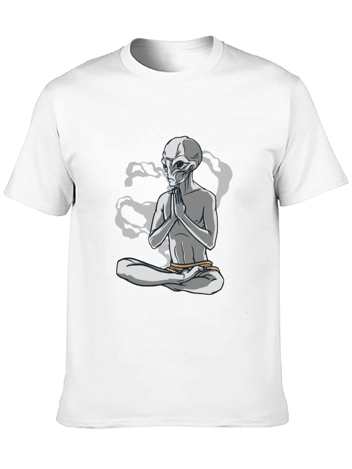 Meditating Alien Graphic T-Shirt - Relaxed Fit