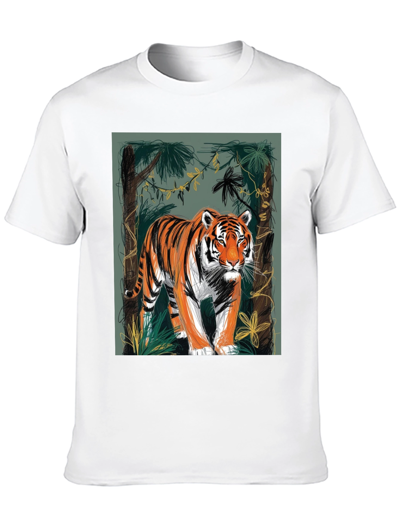 Tiger Graphic Tee - Jungle Design