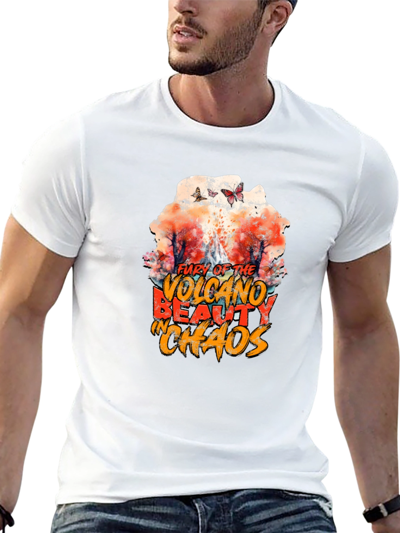 Volcano Beauty in Chaos Graphic T-Shirt