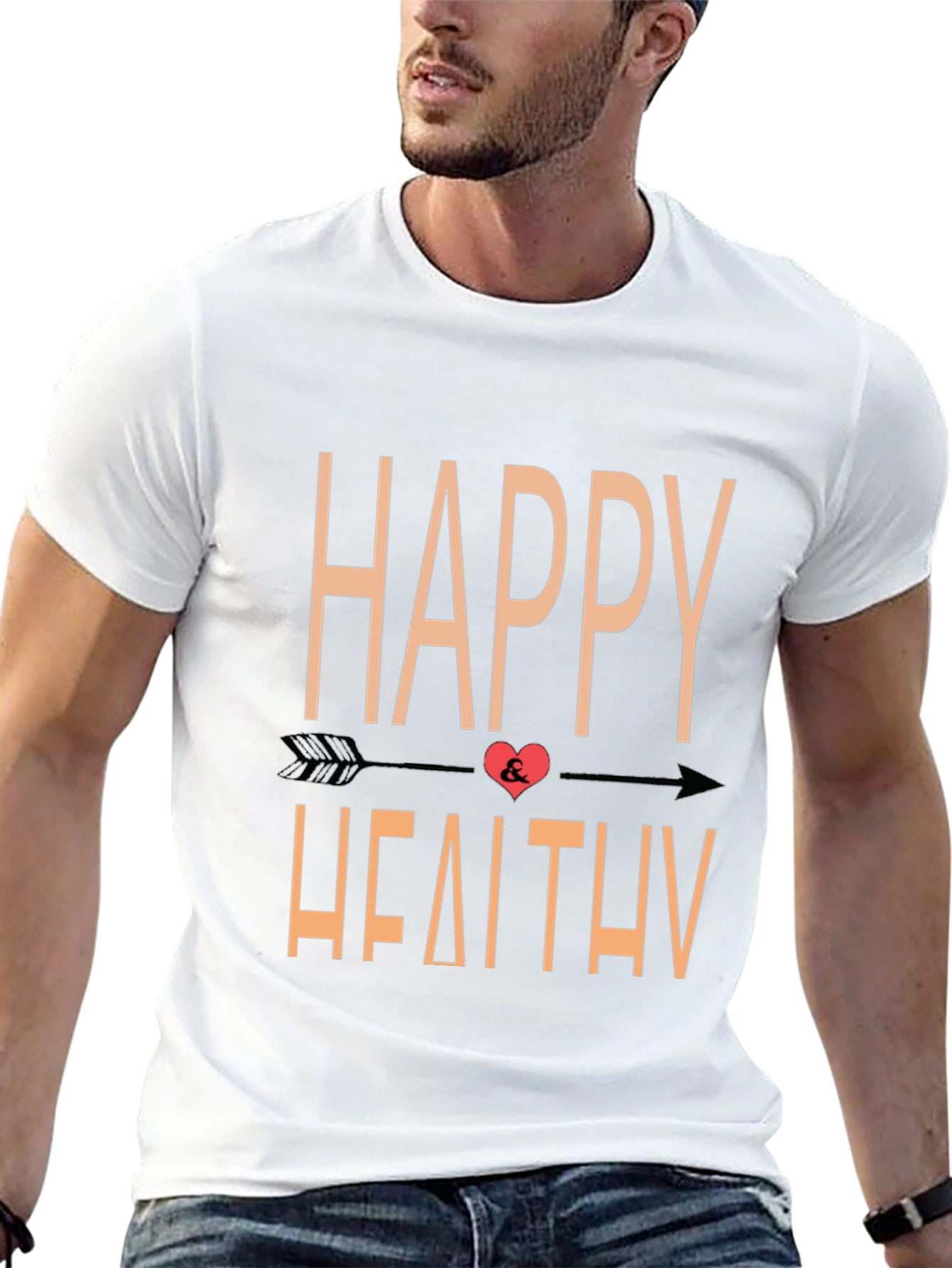 Happy & Healthy Graphic Tee - Black Casual T-Shirt