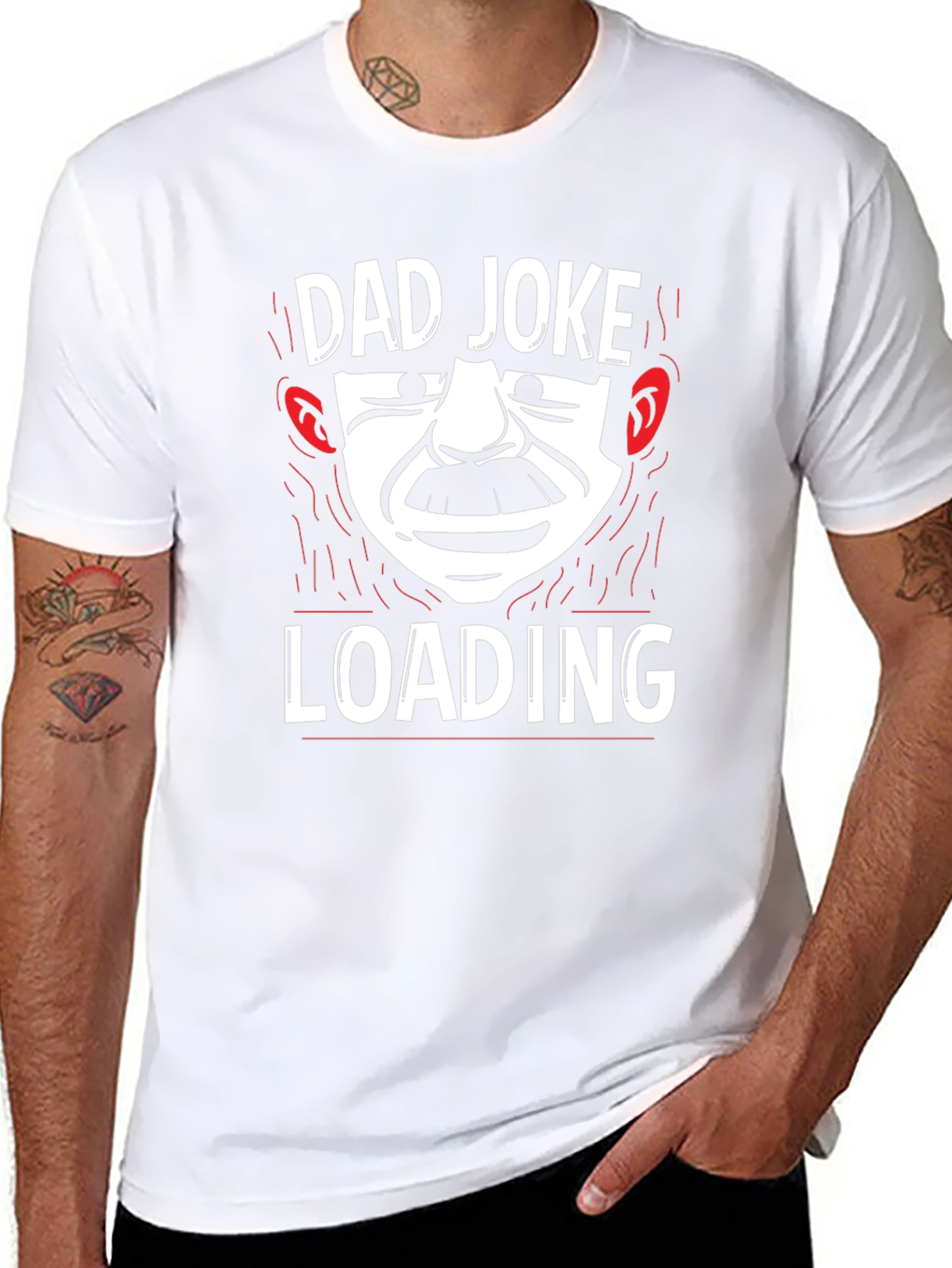 Dad Joke Loading Black T-Shirt Funny Fathers Day Tee
