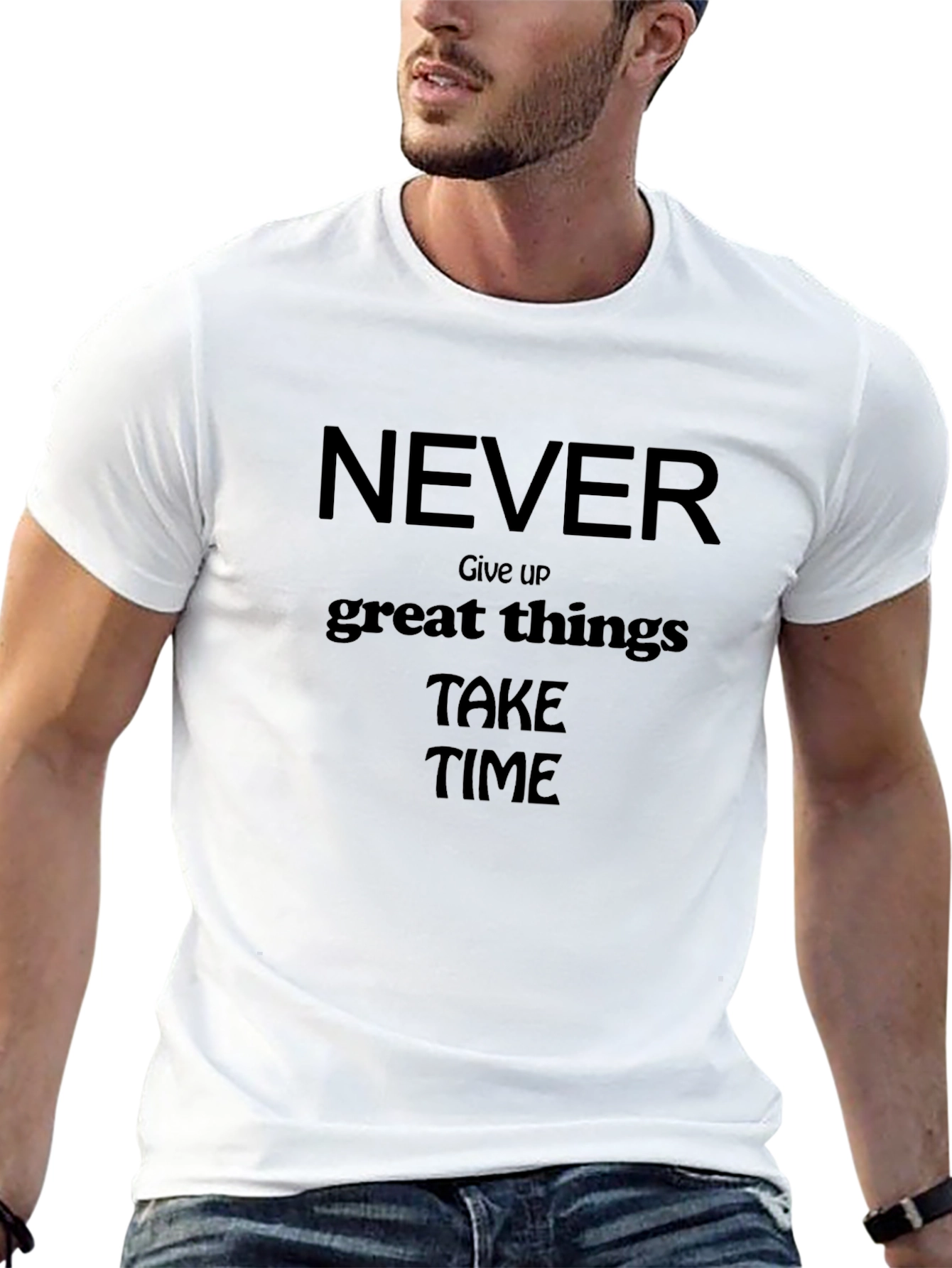 Inspirational Graphic Tee - Never Give Up