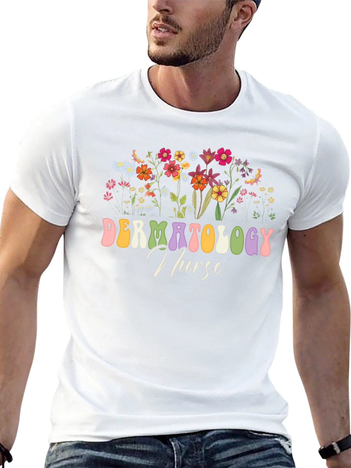 Dermatology Nurse Floral T-Shirt
