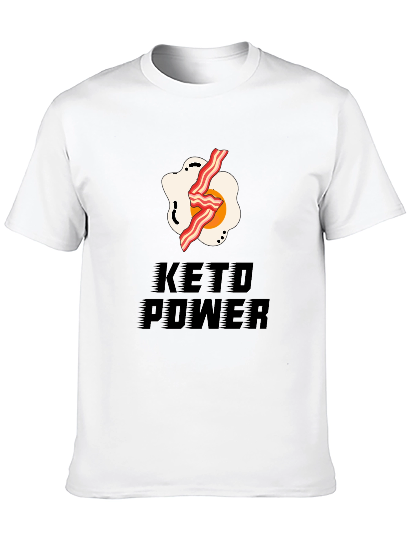 Keto Power T-Shirt - Bacon & Egg Design