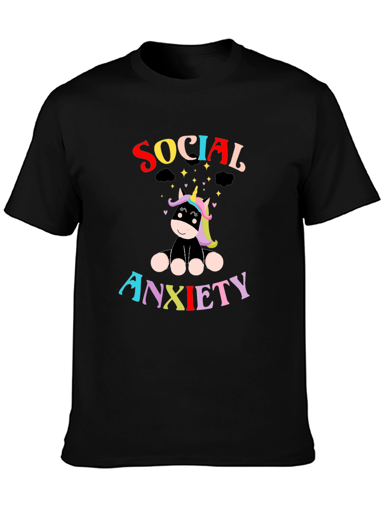 Social Anxiety Unicorn Graphic T-Shirt