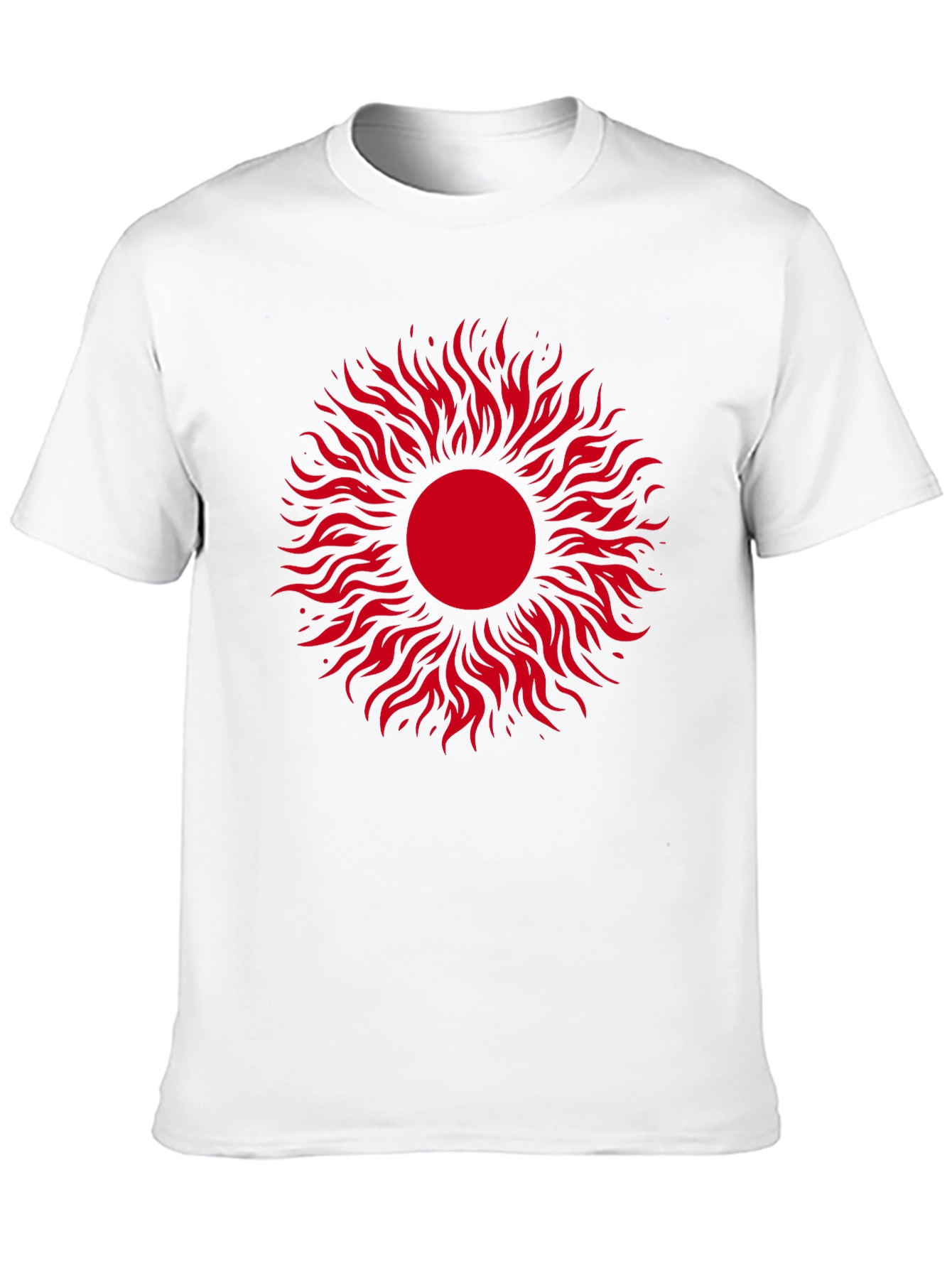 Black T-Shirt with Red Sun Graphic
