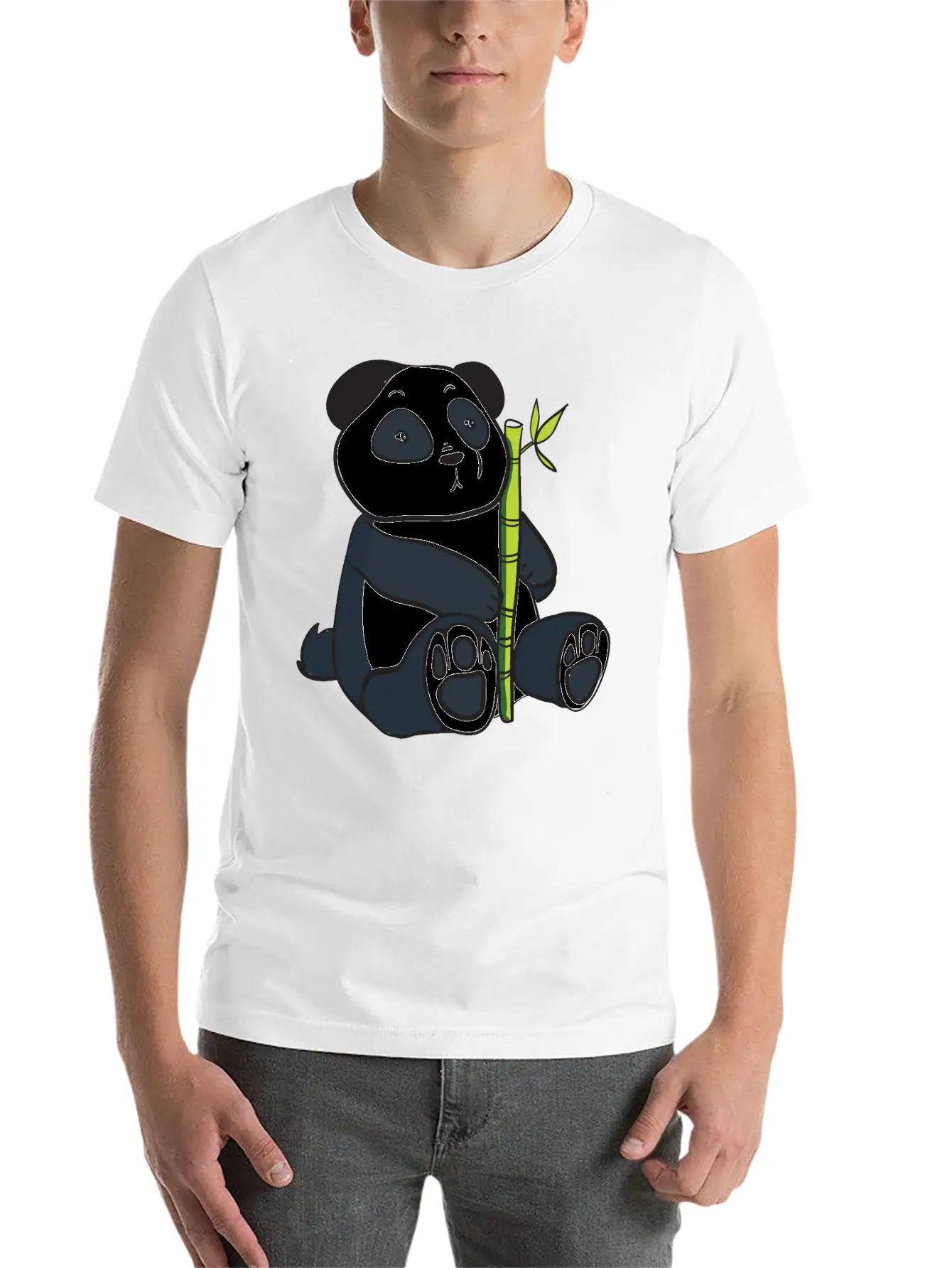 Panda With Bamboo Stalk Unisex Casual T-Shirt – Clean Design For Daily Comfort