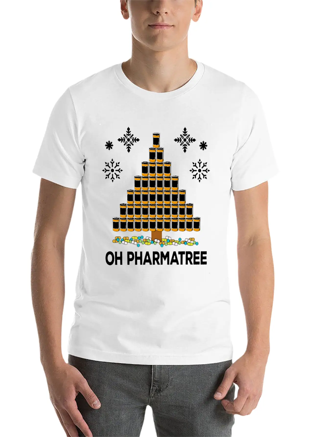 Pharmacy Christmas Tree Medication Pharmacist Fun Unisex Casual T-Shirt – Clean Design For Daily Comfort