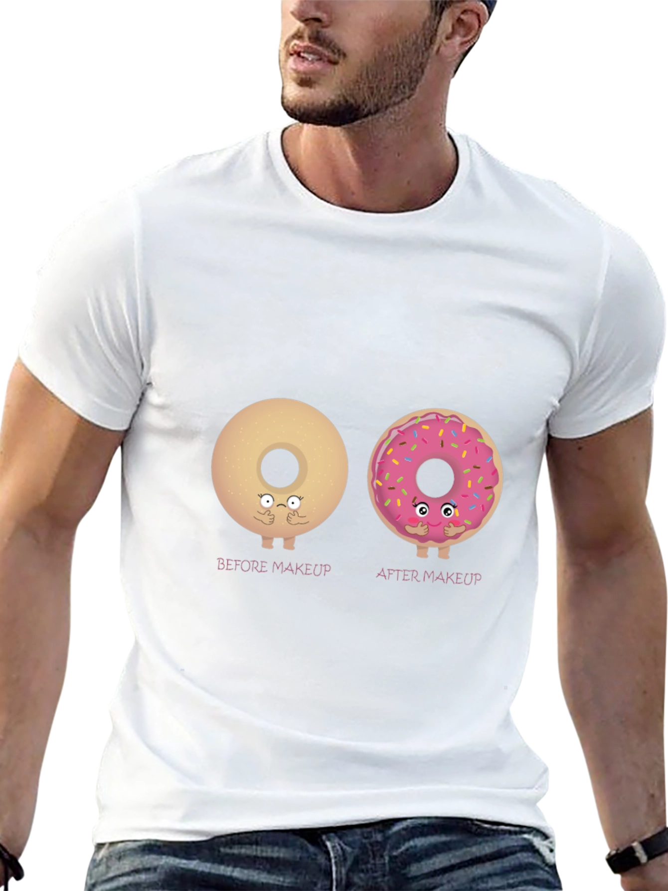Donut Makeup T-Shirt - Black Cotton Tee