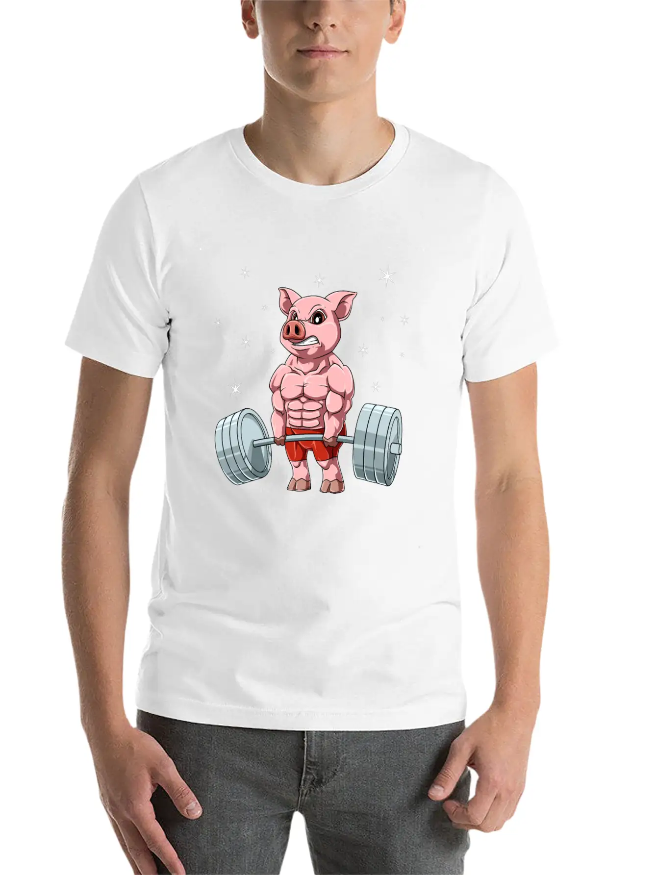 Pig Weightlifting Fitness Gym For A Animal Lover Unisex Casual T-Shirt – Clean Design For Daily Comfort