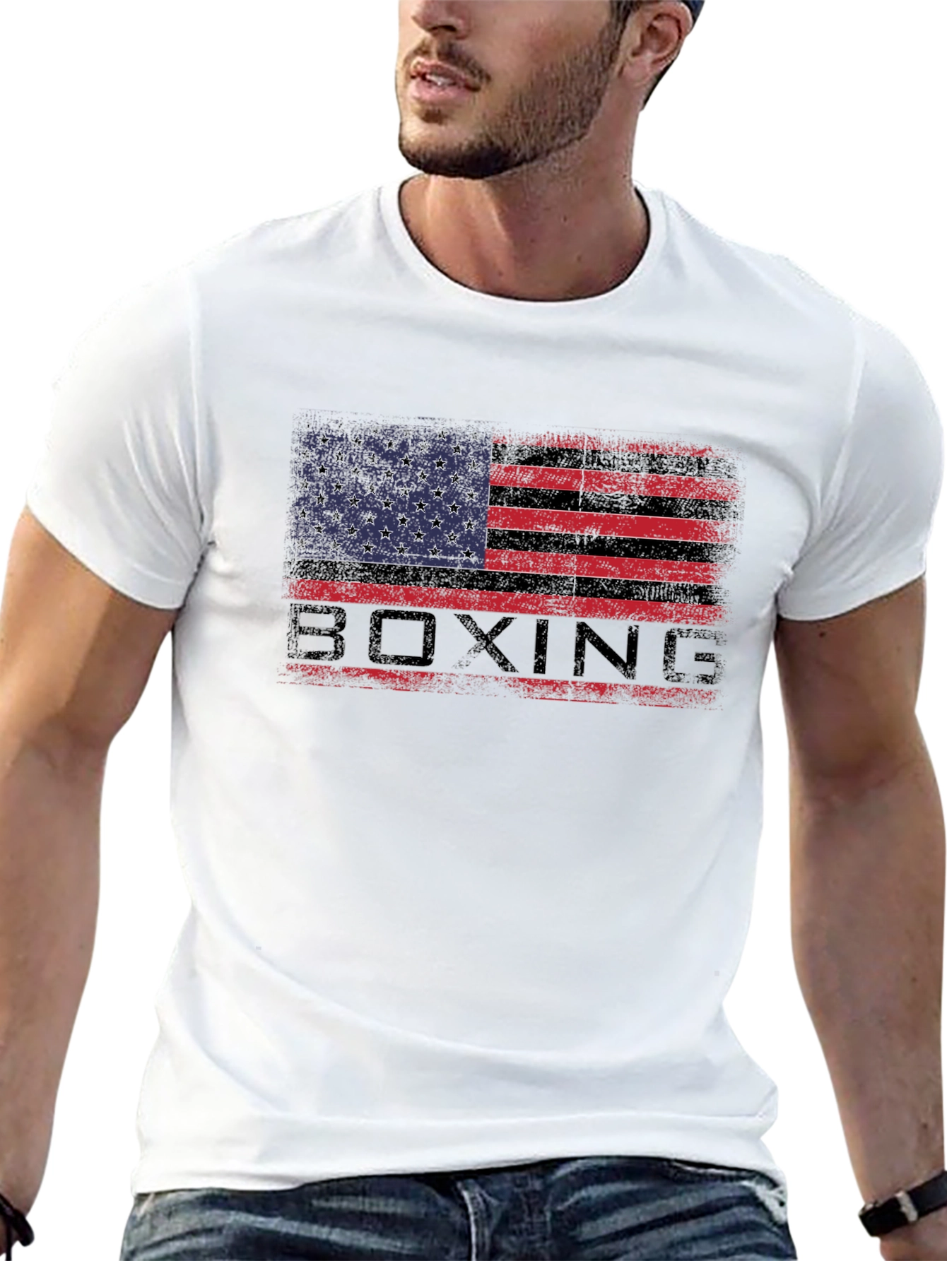 American Flag Boxing T-Shirt