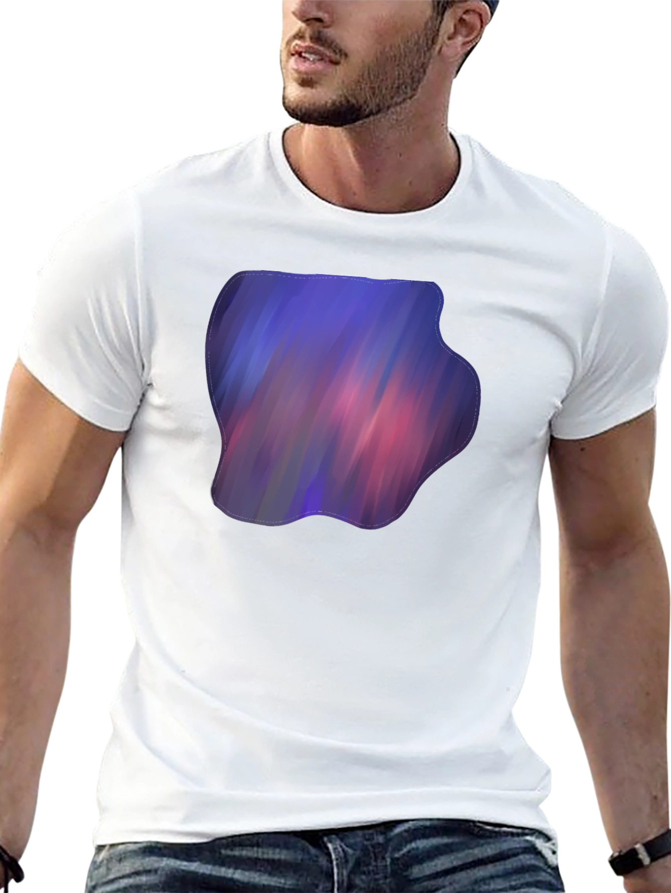 Abstract Galaxy Print Black T-Shirt