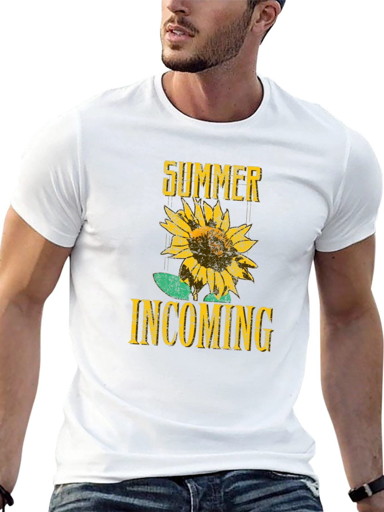 Summer Incoming Sunflower Graphic T-Shirt