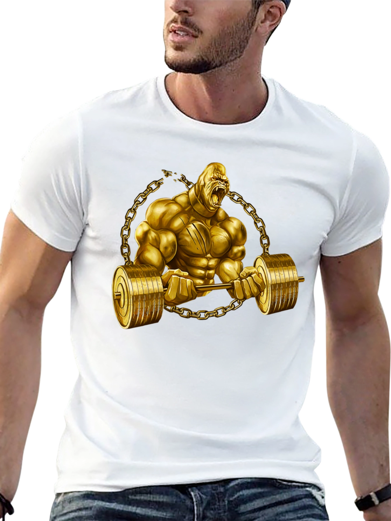 Golden Gorilla Barbell T-Shirt
