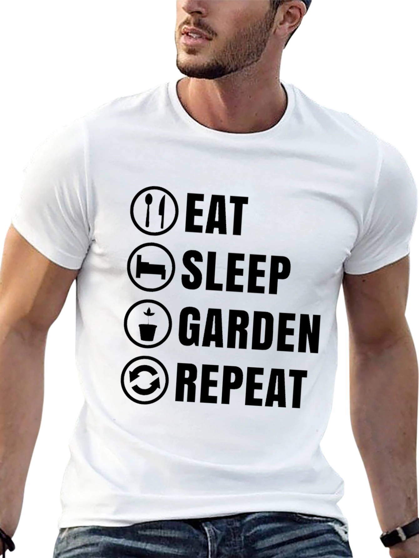 Eat Sleep Garden Repeat Graphic T-Shirt