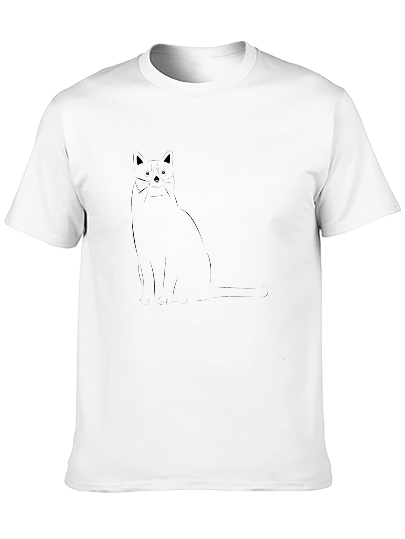Minimalist Cat Graphic Black T-Shirt