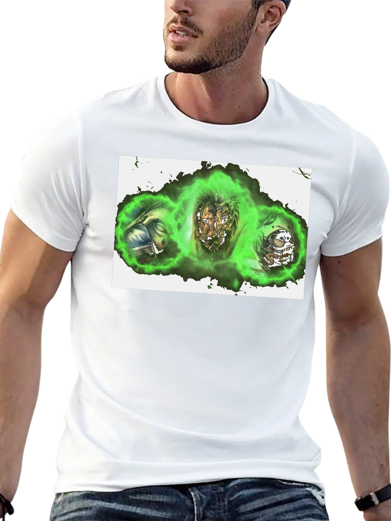 Green Aura Graphic Print T-Shirt