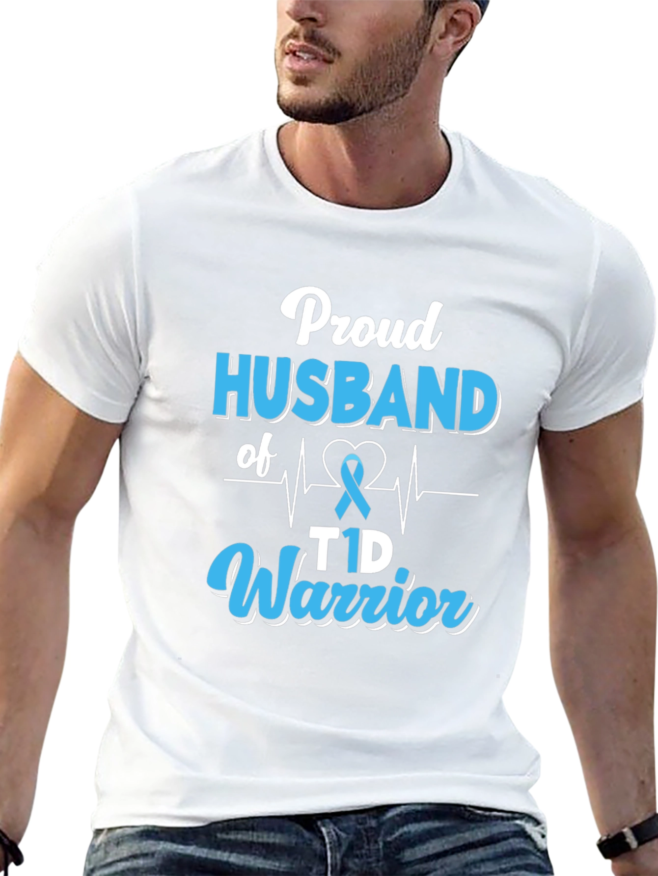 Proud Husband of T1D Warrior Graphic T-Shirt