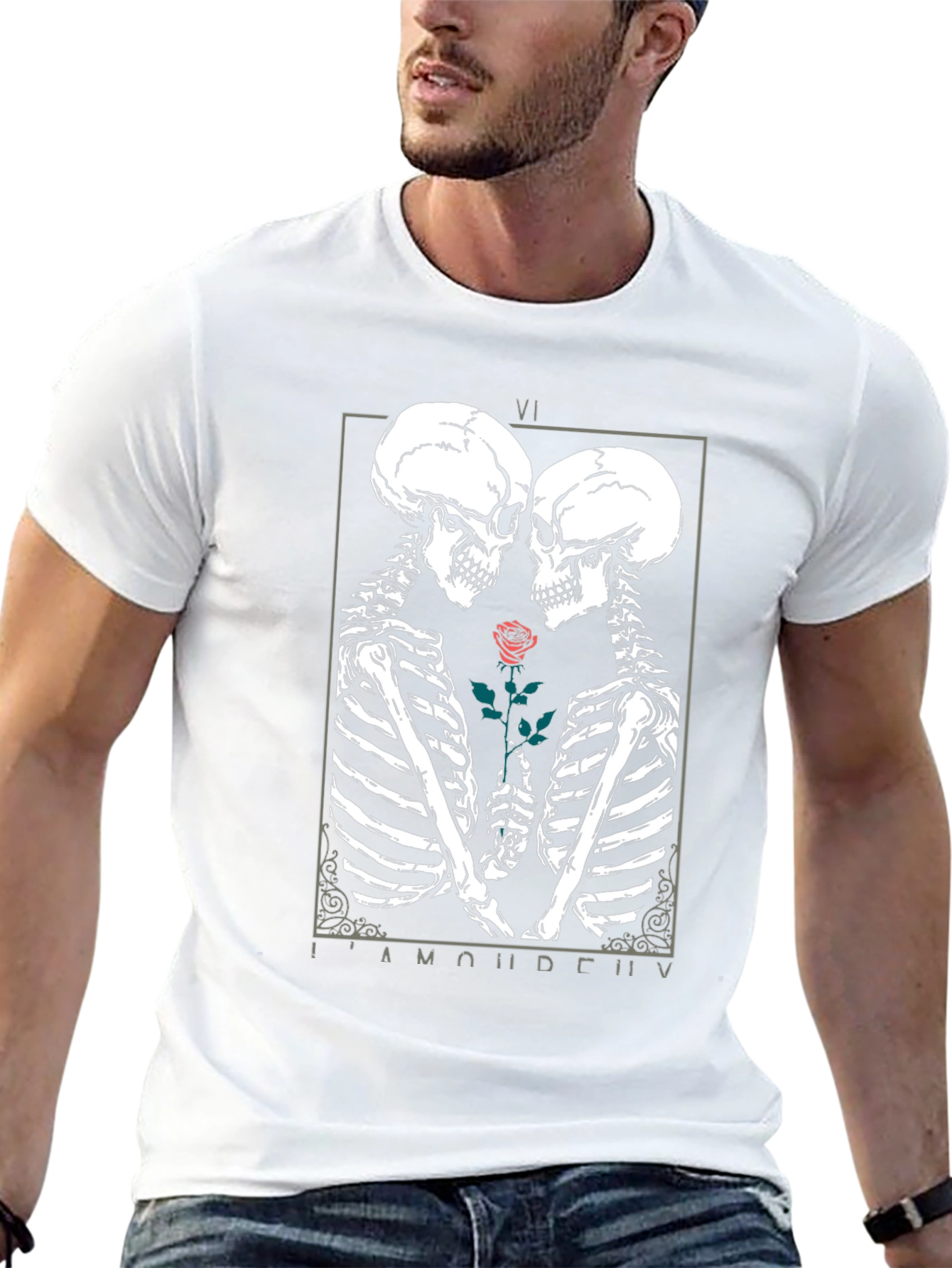 Skeleton Romance Graphic Tee - Black